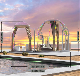 6-8 người mái vòm Lều khách sạn Polycarbonate mái vòm Lều mô-đun prefab PC tinh thể bong bóng mái vòm nhà cho khu nghỉ mát lãng mạn - Product Image 2