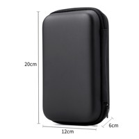 Sac de rangement et boîte pour disque dur portable en EVA durable et réutilisable avec fermeture éclair, pour câbles de données numériques et emballages de chargeurs