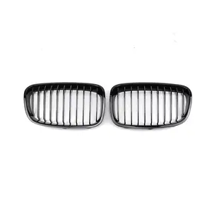 Gmax Auto Parts Company Gloss Black Single Slat Universal Front Bumper Mesh Grille Car Front Grille Fit for BMW F20 2012-2014