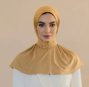 ฮิญาบผ้าเจอร์ซีย์ลายไม้ไผ่ปี 2025 แบบติดกระดุม ผ้าเนื้อนุ่ม ยืดหยุ่นได้ ใช้งานง่ายสำหรับผู้หญิง ผ้าโพกหัวแบบดั้งเดิม ผ้าพันคอและผ้าคลุมไหล่สำหรับสตรีมุสลิม - Product Image 2