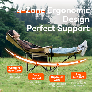 Chaise pliante en aluminium sur mesure pour l'extérieur, chaise de plage portable, chaise inclinable de luxe, robuste - Product Image 4