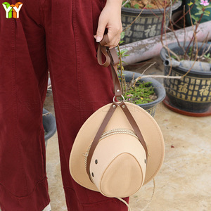 Cross-border PU leather cowboy hat rack, simple western cowboy hat lasso, car hat rack, truck hat <b>clip</b>, hat rope - Product Image 3