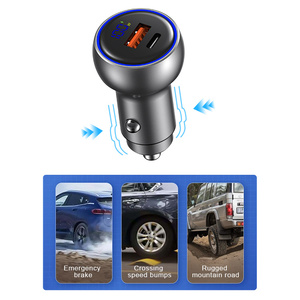 Encendedor de Cigarrillos Vertical con Pantalla LED, 2 Puertos Qc3.0 30w 100w, Cargador de Coche USB Tipo-C para Teléfono Móvil - Product Image 4