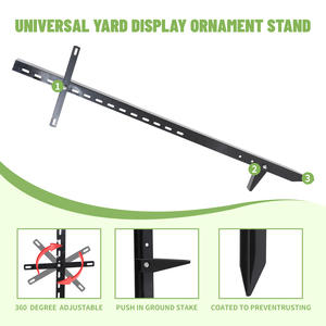 Metal Outdoor Yard Sign Stand Ground Stake Holder for Lawn <b>Garden</b> Parking Garage Use - Product Image 2