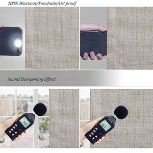 Double Side Biancheria Colorata 100% Blackout Rumore Smorzamento Nessun Rivestimento <span class=keywords><strong>Tenda</strong></span> Della Finestra - Product Image 3