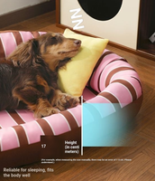 Lit pour animaux de compagnie amovible et lavable, canapé-lit pour chien, lit chaud pour chien et chat en hiver, coussin pour animaux de compagnie toutes saisons pour chiens de petite et moyenne taille