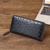 Tas Genggam Pria Pola Burung Unta Baru Tas Tangan Dompet Setelan Modis Gaya Panjang Tas Penyimpanan Multifungsi