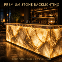 Panneau lumineux LED flexible ultra-fin, rétroéclairage uniforme en marbre onyx pour comptoir de réception de luxe, table de bar rétroéclairée