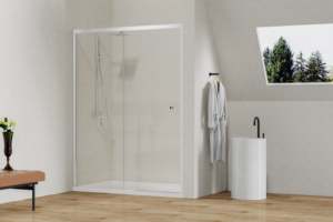 Fabricante Pinghu, cabina de ducha de vidrio deslizante moderna, pantalla de baño de vidrio templado con Marco, accesorios de baño - Product Image 3