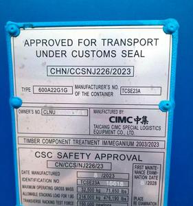 Contenedor Estándar GP de 20 pies de Segunda Mano, Unidad de Carga Certificada CSC para Transporte Marítimo - Product Image 3
