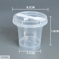 Gobelets en plastique de 180 ml, 220 ml, 280 ml avec couvercle et cuillère, pour mousse, dessert, gâteau, boissons, soupes et autres aliments - Vente en gros