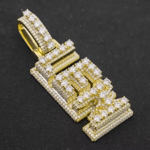 <span class=keywords><strong>Pendentif</strong></span> en <span class=keywords><strong>argent</strong></span> 925 avec chaîne en diamant, <span class=keywords><strong>personnalisé</strong></span> avec un nom, lettre VVS, moissanite, bijoux pour hommes, testeur de diamant, glacé, hip hop - Product Image 4
