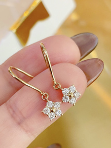 Pendientes de Diamantes Naturales de 0.26CT en Oro Real de 18K, Joyería Fina Au750 para Mujer, Gran Venta de Xinfly - Product Image 2