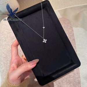Collana in Argento Sterling S925 con Pendente in <span class=keywords><strong>Moissanite</strong></span>, Alta Qualità, Quadrifoglio, 1,2 Carati, Collana da Donna - Product Image 2