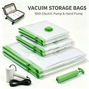 Bolsas de Almacenamiento al Vacío, Bolsas Grandes con Cierre para Ahorrar Espacio, con Bomba Eléctrica y Bomba Manual para Ropa, Edredones y Viajes - Product Image 1