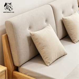 <b>china</b> supplier low cost custom logo log style large stock ready to ship modern design <b>bed</b> room furniture wooden upholstered <b>bed</b> - Product Image 4