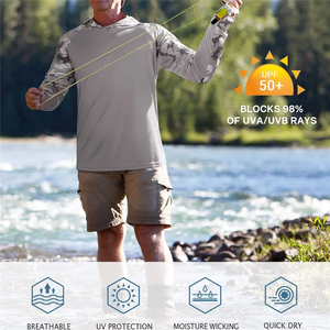 Cuichang UV Bảo Vệ Quần Áo Trọng Lượng Nhẹ Chạy Tập Thể Dục Phát Ban Bảo Vệ Camo Áo Sơ Mi Upf50 Nhanh Khô Câu Cá Áo - Product Image 3