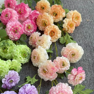 Arreglo de flores de peonía de rosas artificiales de simulación de 6 cabezas para FONDO DE BODA producto decorativo de alta calidad - Product Image 2