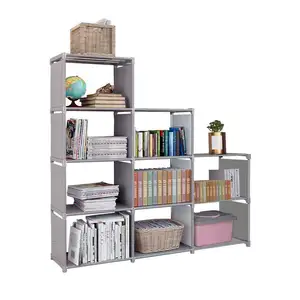 Chine Fournisseur Livre Rack De Stockage Étagère 4 Tier Cube Pp En Plastique Étagère En Métal Racks De Stockage