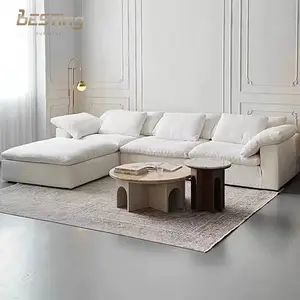 أريكة سحابية بيضاء فاخرة عصرية بالأسفل الأمريكية مريحة بيضاء أريكة سحابية مقطعية