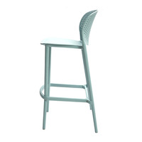 Tabouret de bar monobloc en plastique moulé, design moderne et minimaliste, créatif, à dossier haut, sans accoudoirs, sans cadre, pour magasins de vêtements