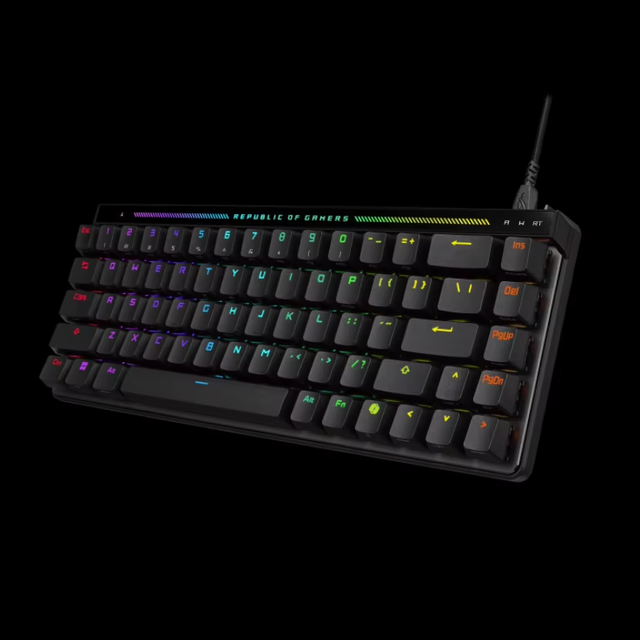R-O-G Falchion Ace HFX Mechanical Keyboard Fully Programmable Keys RGB Backlit Dynamic Lighting Effects USB Type-C Interface