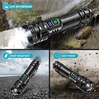 Lampe Torche LED Rechargeable USB-C Super Lumineuse avec 3 Modes, Zoom et Écran d'Alimentation
