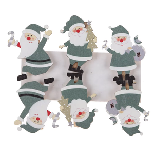 Clips en bois de noël père noël bonhomme de neige renne pinces à linge en bois carte papier Photo Clip - Product Image 3