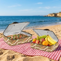 Sac isotherme de style hawaïen à imprimé floral émeraude pour livraison de plats chauds ou froids, pique-nique et activités de plein air