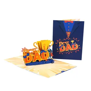 Оптовая продажа, высококачественный подарок на день отцов, бизнес-подарок, лучший папа, 3d всплывающая открытка, поздравительная открытка