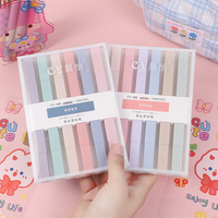Surligneurs esthétiques à double pointe souple papeterie kawaii pour Journal Square Barrel Marqueurs fluorescents Set de stylos