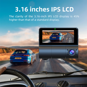 Dash Cam Avant et Arrière 4k Drive <span class=keywords><strong>Recorder</strong></span> 3 Canaux Dash Cam 4k GPS Black Box F1.8 avec 3.16 Pouces IPS LCD pour Agent - Product Image 2
