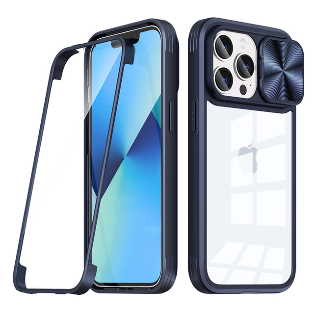 2022 New Product Full Protection With Protective Film Slide Camera Lens Phone Case for iPhone 13 Pro Max