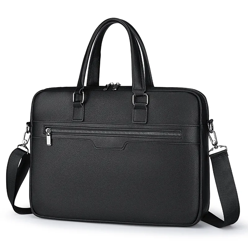 2022 새로운 패션 사용자 정의 로고 블랙 브라운 방수 빈티지 Berifcase 슬링 가방 여성 PU 노트북 가방 핫 세일