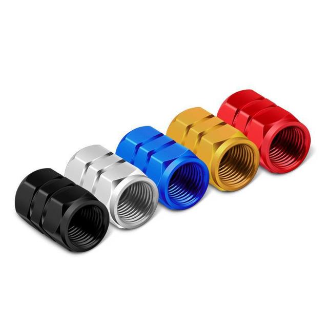 4 PCS Pack Steel Wheel Tyre Air Valve Dust-proof Dice Tire Valve Caps Bike Auto Truck Valve Cap