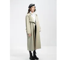 Новый дизайн, тренчкот, длинное пальто, оптовая продажа, модная ветровка, пальто из 100% хлопка
