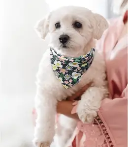 定制高品质狗手帕卡通印花多色个性化狗宠物手帕