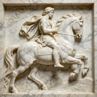 Relief de cavalier en marbre blanc de qualité supérieure, sculpture murale artisanale de style grec ancien pour intérieur de luxe