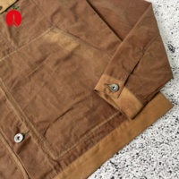 Veste de camionneur en toile de coton ciré de fournisseur de vêtements de travail de marque privée doublée veste en coton ciré résistante à l'eau pour hommes