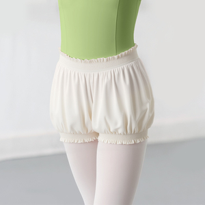 Shorts de <span class=keywords><strong>danse</strong></span> taille haute pour filles, shorts de sport style lanterne, shorts de <span class=keywords><strong>danse</strong></span> à motif fleur pour enfants - Product Image 3