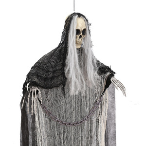 DAMAI Halloween <b>Decorations</b> Electric Voice Control Hanging Ghost Clown Halloween Hanging Ghost <b>Witch</b> <b>Decoration</b> Props - Product Image 3