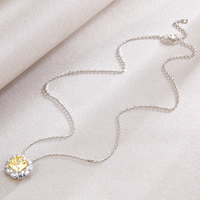 Collier pendentif de couleur zircon jaune, en argent sterling, bijoux de pierres précieuses