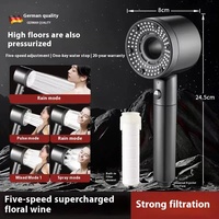 Pommeau de douche haute pression en plastique ABS à 5 modes de pulvérisation réglables Pommeau de douche de massage filtré à économie d'eau dure Salle de bain