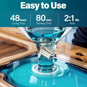 Two-component Non Toxic Eco-friendly 3:1 Epoxy Resin for Resin River Table Console Table <b>Crystal</b> Clear Woodworking Construction - Product Image 3