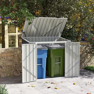 EST15586-H140 <span class=keywords><strong>Abri</strong></span> de rangement en métal pour extérieur, jardin, <span class=keywords><strong>piscine</strong></span>, patio, <span class=keywords><strong>abri</strong></span> à outils, bac à déchets, <span class=keywords><strong>abri</strong></span> de jardin, <span class=keywords><strong>abri</strong></span> de rangement pour <span class=keywords><strong>piscine</strong></span>, <span class=keywords><strong>abri</strong></span> de rangement pour patio, direct usine - Product Image 1