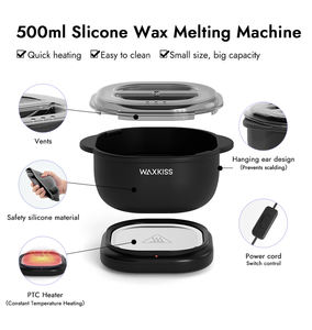 Kit de machine à cire en silicone pliable polyvalent pour la fabrication créative de bougies avec de la cire de soja et des mèches en coton - Product Image 3