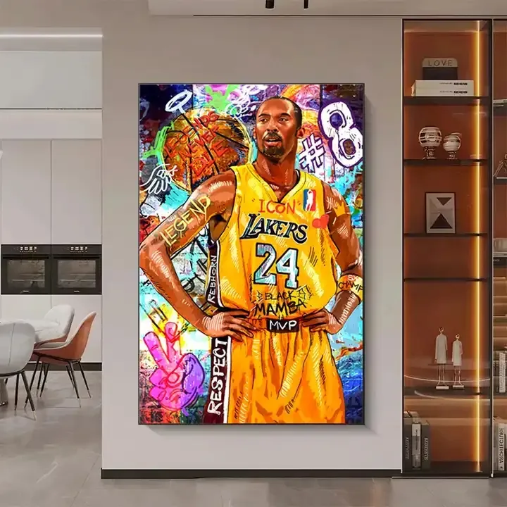 Basketbol yıldız figürü sanat tuval boyama duvar sanatı posterler ve baskılar ev oturma odası dekor için hiçbir çerçeve duvar resmi