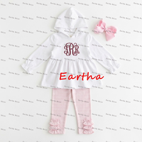 Tenues de boutique pour bébés et petites filles OEM, leggings à volants à manches longues et tunique, ensembles de vêtements d'hiver pour enfants en 2 pièces