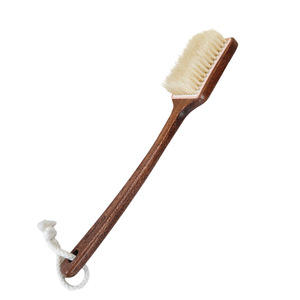 Yinste Ebony <b>Bath</b> <b>Brush</b> Boar Bristle Long Handle Back Scrubbing Body <b>Brush</b> Rectangle Shape For Adults - Product Image 5
