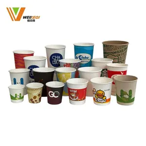 Máquina Expendedora de helados personalizada, tazas recubiertas de PE, logotipo de pared personalizado, estilo industrial, embalaje, paquete de papel para alimentos, impresión en color